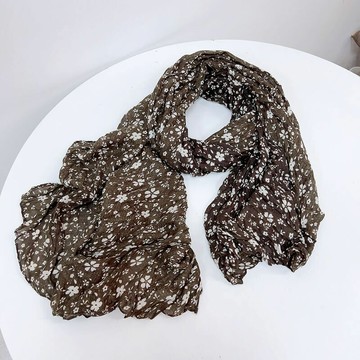 氣質百搭碎花褶皺圍巾463745
