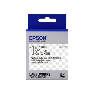 EPSON LK-5TWJ C53S655426標籤帶(消光霧面18mm)透明白
