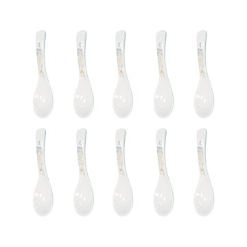 德昌 青花瓷陶瓷湯匙-10雙(日用餐具/陶瓷湯匙/陶瓷餐具/防燙湯匙/環保湯匙/防滑湯匙)