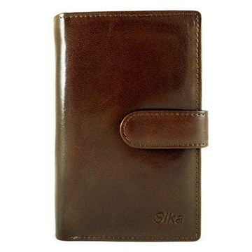 【Sika】【台製】Sika-義大利時尚真皮壓扣中夾A8283-02-深咖啡【全館