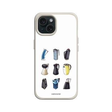 iPhone 15 SolidX 貝殼灰 - Sketch Factory - 熱水壺素描
