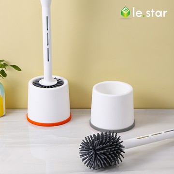 lestar 多功能二合一可加液式TPR矽膠馬桶刷 灰白