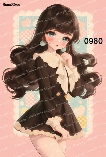 0980 原創貼紙 原創人物貼紙 貼紙 標籤 りまりま RimaRima