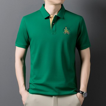 【新款熱賣】正品簡約短袖T恤男商務休閑夏季刺繡棉質親膚透氣polo衫潮男t
