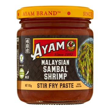 AYAM 雄雞標 參巴蝦米醬 185g 馬來西亞風味  1罐