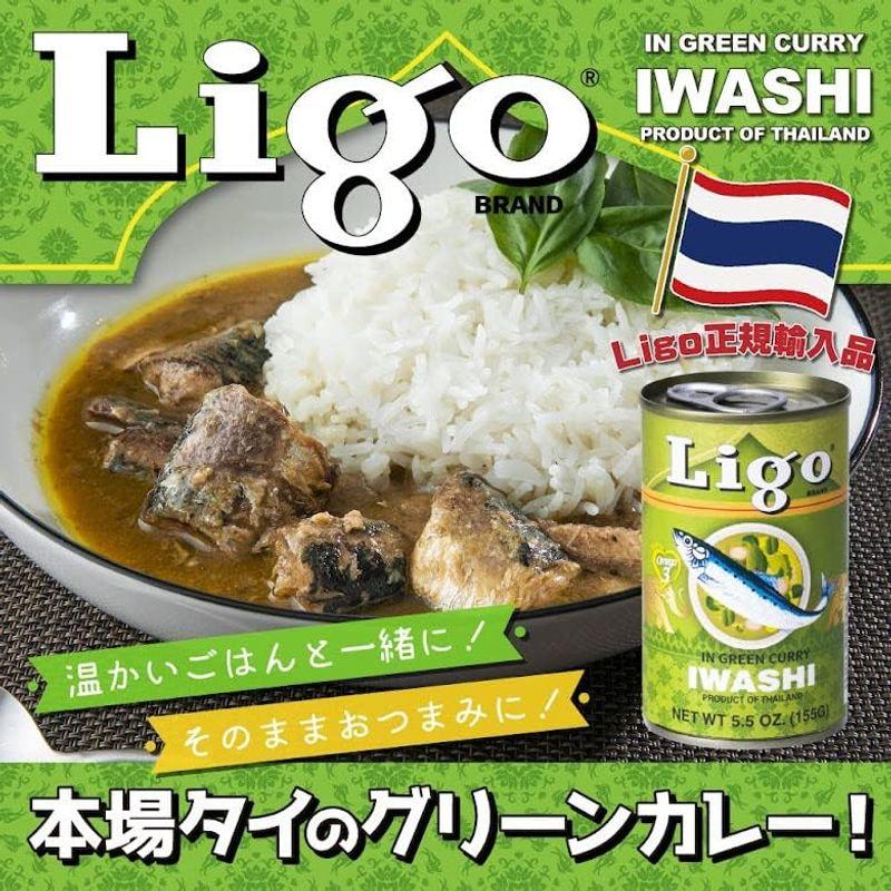 Ligo イワシとグリーンカレー 155g x 50缶ケース販売防災 備蓄 保存食 いわし缶