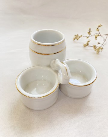 【好日戀物】拉脫維亞vintage古典金邊香料醬料碟瓷器收藏廚房