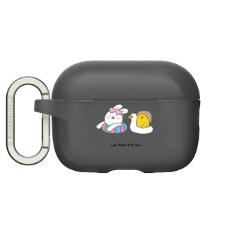 AirPods Pro 2 AirPods Case 黑 - 懶散兔與啾先生 Lazy Rabbit and Mr.Chu - lazy summer