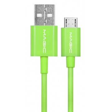 MAGIC 鴻象科技 USB2.0 轉 Micro USB 柔細傳輸充電線  1個  螢光綠  1.5m