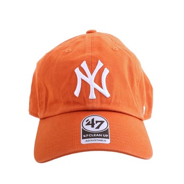 47BRAND 品牌-NY 白繡線第47章中性棒球帽/磚橘色)