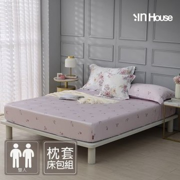 IN-HOUSE-400織紗天絲棉三件式枕套床包組(晨曦花想-雙人)