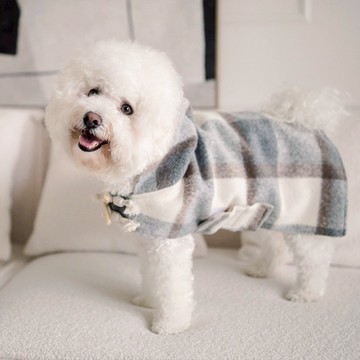可調節英倫毛呢寵物披風-S號