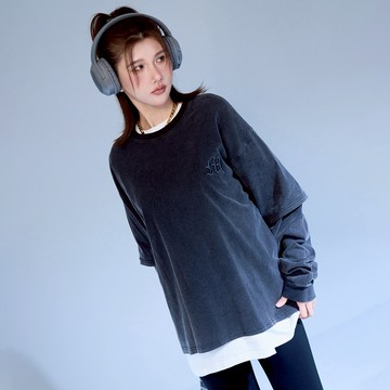 【MAJOR MADE】歌德刺繡假兩件薄長T