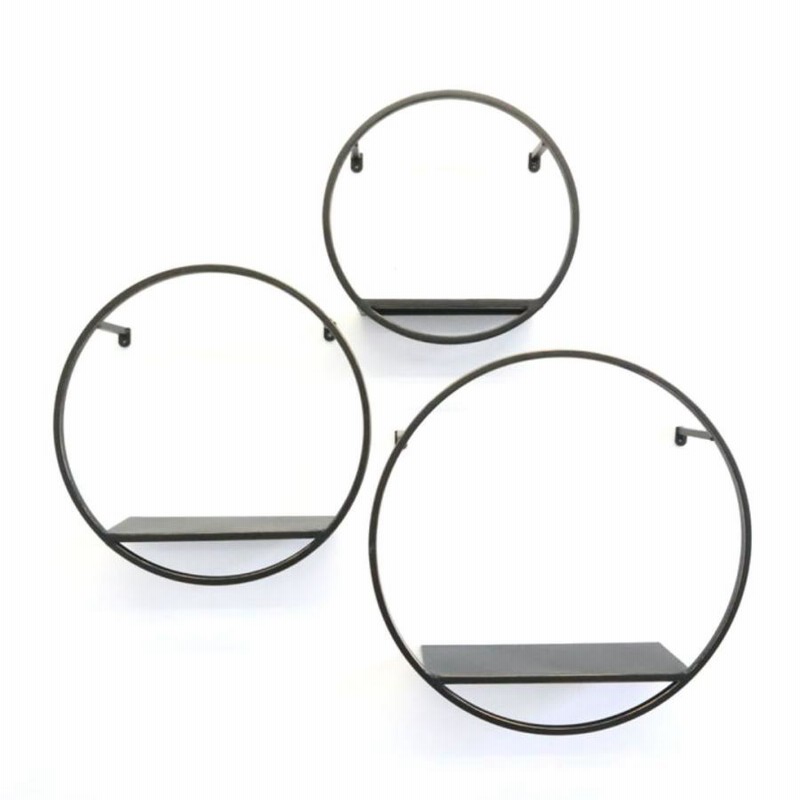 アイアン 壁飾り ウォールラック 3個セット 丸型 ウォール