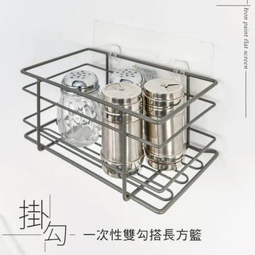 比架王 一次性透明雙勾搭鐵線長方籃 /轉角架/收納架/三角架/浴室收納/扇型角落架/置物架/牆角架/無痕