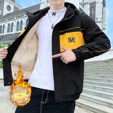 冬季加厚棉衣男士連帽加絨夾克男外套學生上衣韓版保暖秋冬裝衣服