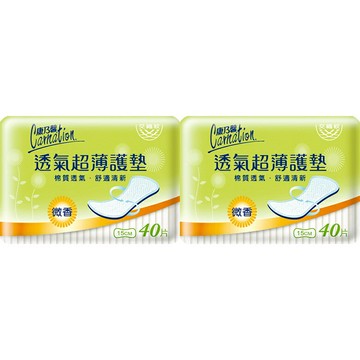 康乃馨 透氣超薄護墊-微香(40片*2包/組) [大買家]