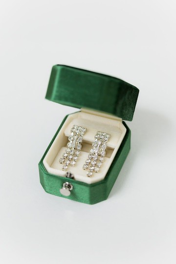 絲絨飾品盒 - 長橢圓形八角鎖 - 手工復古風格耳環盒