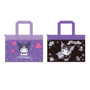 三麗鷗 酷洛米 雙層多功能資料袋-紫/黑