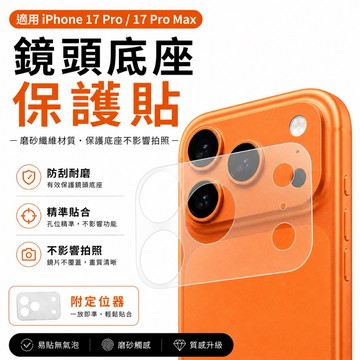 鏡頭底座保護貼 磨砂防刮纖維 適用於iPhone 17 Pro / Pro Max｜定位器 自動對位 精準開孔 防刮耐磨