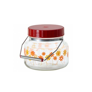 ADERIA 日本製昭和系列復古花朵梅酒瓶1L-橘菊款
