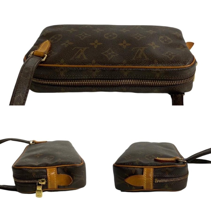 極 美品 LOUIS VUITTON ルイヴィトン マルリーバンドリエール モノグラム レザー 本革 ミニ ショルダーバッグ ポシェット ブラウン  18170 | LINEブランドカタログ