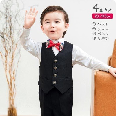 男の子 スーツ 礼服 子供 タキシード ブラック 黒 かっこいい 洋風 蝶 ...