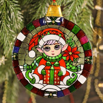 聖誕精靈熔融玻璃裝飾 - 獨特的手工禮物、牆壁或窗戶裝飾