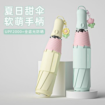 ⚡臺灣出貨⚡ins甜美少女自動雨傘 摺疊雨傘 晴雨兩用雨傘 抗風雨傘 黑膠曬遮陽防紫外線太陽傘 晴天可用傘