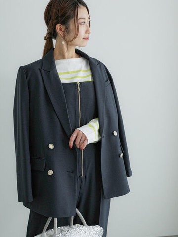 幹練翻領雙排釦西裝外套(FC41L0Y0880) - Te chichi