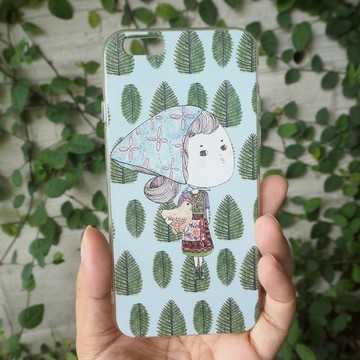 搞怪的抱雞小姐/全包耐摔軟殼保護套iPhone 7 Plus