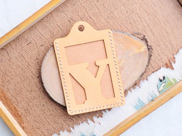 頭文字 Y 字母證件套 好好縫 皮革材料包 卡片夾 名片夾 免費刻名