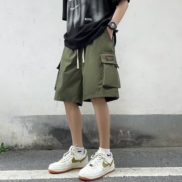 男生工裝短褲 薄款休閒短褲 工作短褲 口袋夏季工裝 五分褲 日系 寬鬆 短褲男 膝上短褲(YD120)【壹號站】