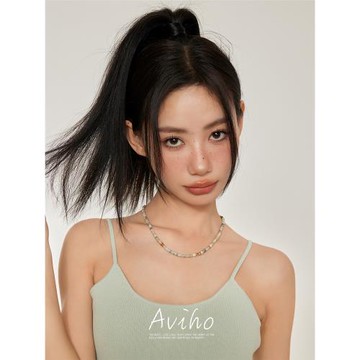 aviho 海鹽一夏原創碧玉石項鏈高級感輕奢小眾彩色串珠疊戴鎖骨鏈