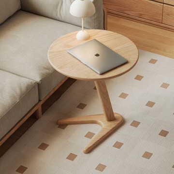 HappyLife 實木白蠟木小圓几 50公分 Y12538