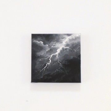 油畫 雷電 作者親簽