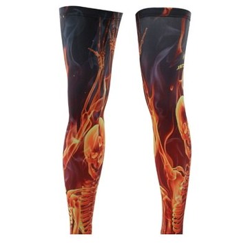 現貨+預購 防曬腿套運動防護腿套-酷炫火炎骷髏時尚路跑登山健走自行車腿套73fn3【獨家進口】【米蘭精品】
