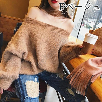スレディースモヘアニット長袖ホワイトオフショルダーロングシンプルもこもこフェミニン 楽天市場】モヘア（スタイル（ネック）オフショルダー）（ニット
