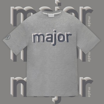 major漸層刺繡短T