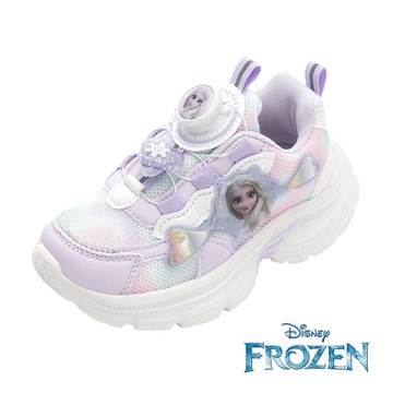 【Disney 迪士尼】冰雪奇緣 童輕量旋轉扣休閒鞋-白紫/FNKR51207