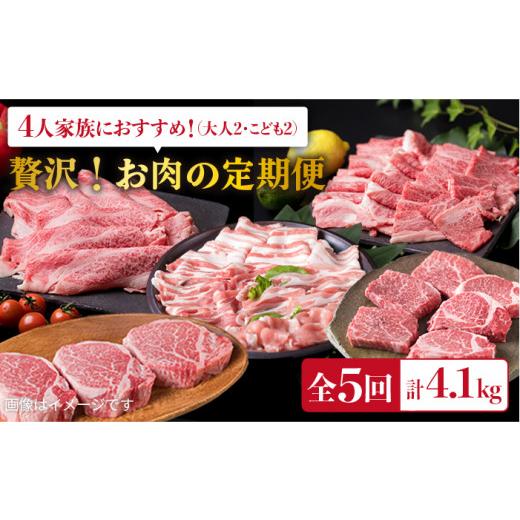 ふるさと納税 福岡県 糸島市 美味しさ 満載 ！ 贅沢お 肉 セット の 定期便 全5回 （月1回） 4人 家族用 【福岡 糸島産 牛肉 豚肉 鶏肉 ステーキ しゃぶしゃぶ…