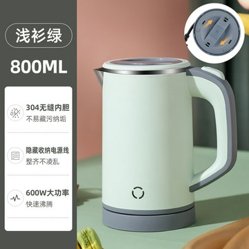 110V美規家用電熱水壺跨境燒水壺304不銹鋼雙層保溫小型旅行220V