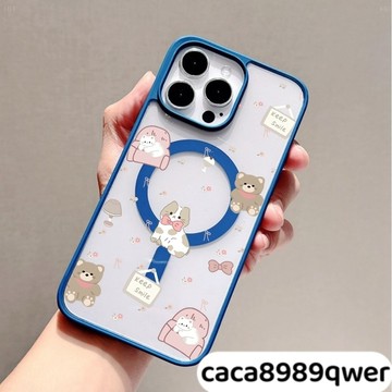 猫咪小熊磁吸手機殼iPhone16 適用蘋果i15 14 13 12 11Plus 馬卡龍Magsafe防摔殼