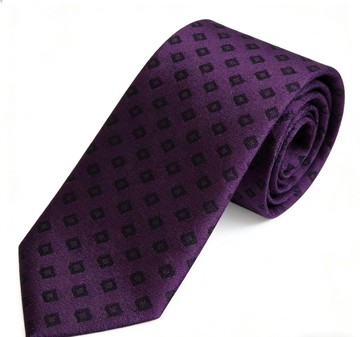 神秘紫小方塊領帶真絲tie禮盒裝百搭