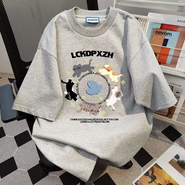 大美妞★現+貨 oversize 寬鬆上衣 短袖 t恤 美式上衣 印花T恤 夏季潮牌美式學院風上衣 寬鬆T恤女