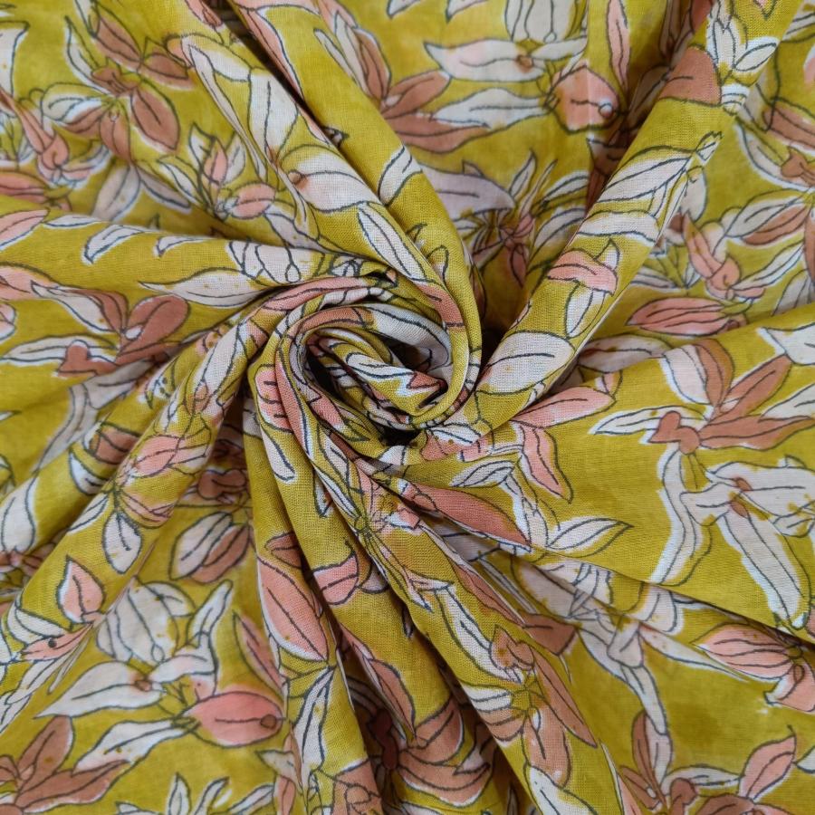 Trade Star Indian Hand Block Floral Print Fabric Lovely Yard R 並行輸入品