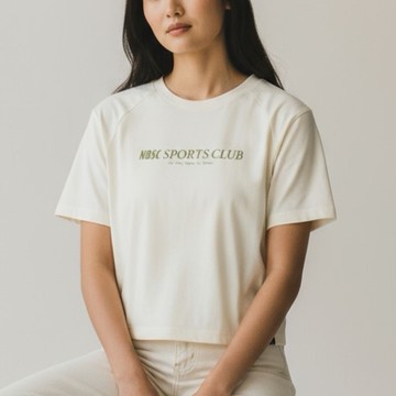 NEW BALANCE 短T SDS 杏綠LOGO 涼感 短袖 上衣 女 NEF29632IV