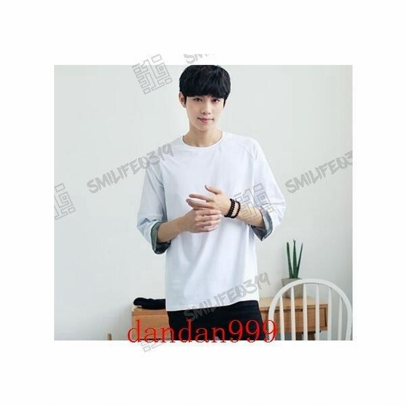 限定セール カジュアルトップス春夏メンズトレーナーtシャツ韓流カットソー男性 七分袖tシャツ日系スウェット迷彩柄クルーネック シンプル普段着 通販 Lineポイント最大get Lineショッピング