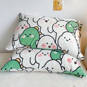 卡通網紅款牛奶絨枕套一對裝兒童珊瑚絨面枕頭套單個48cmx74cm男