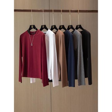 純元！TH*同源 云朵般舒適 匹馬棉+莫代爾圓領修身長袖T恤打底衫